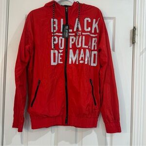 NWT HGC Apparel Women’s Black by Popular Demand windbreaker jacket Red Size S
